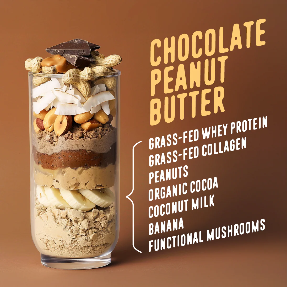 FlavCity Grass Fed Whey Chocolate Protein Powder - Chocolate Peanut Butter - 25g Protein & 10g Collagen - Made with Organic Cocoa & Coconut Milk - Gluten Free & No Added Sugars (20 Servings)