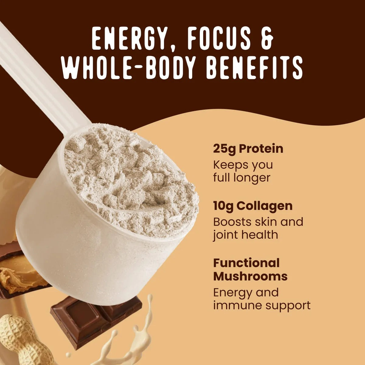 FlavCity Grass Fed Whey Chocolate Protein Powder - Chocolate Peanut Butter - 25g Protein & 10g Collagen - Made with Organic Cocoa & Coconut Milk - Gluten Free & No Added Sugars (20 Servings)